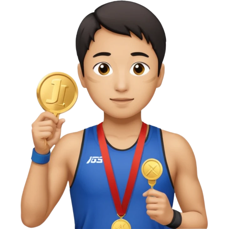 joji picking running a marathon with gold medal emoji