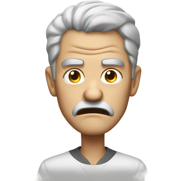 An angry white man with grey hair  emoji