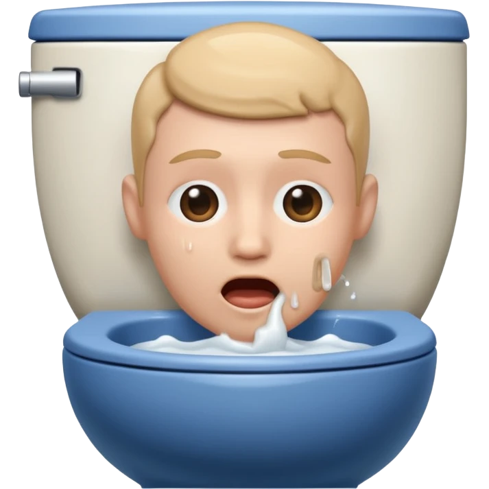 human head inside toilet singing emoji