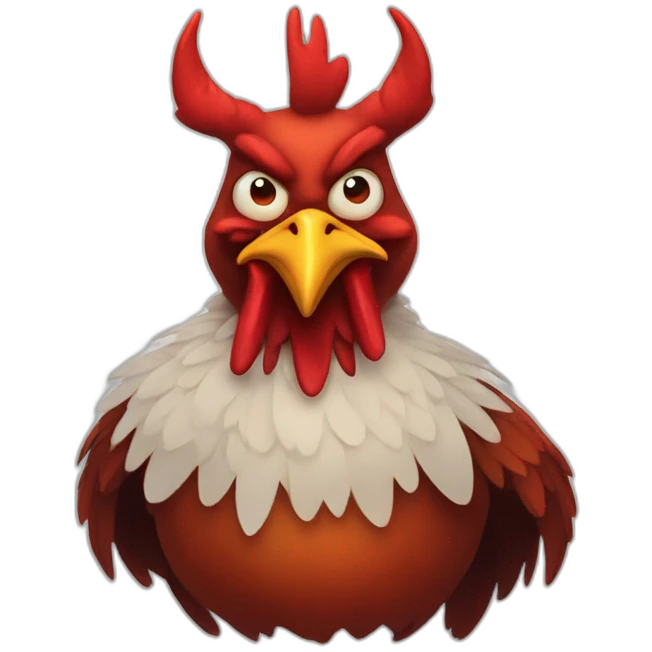 chicken devil with horns emoji