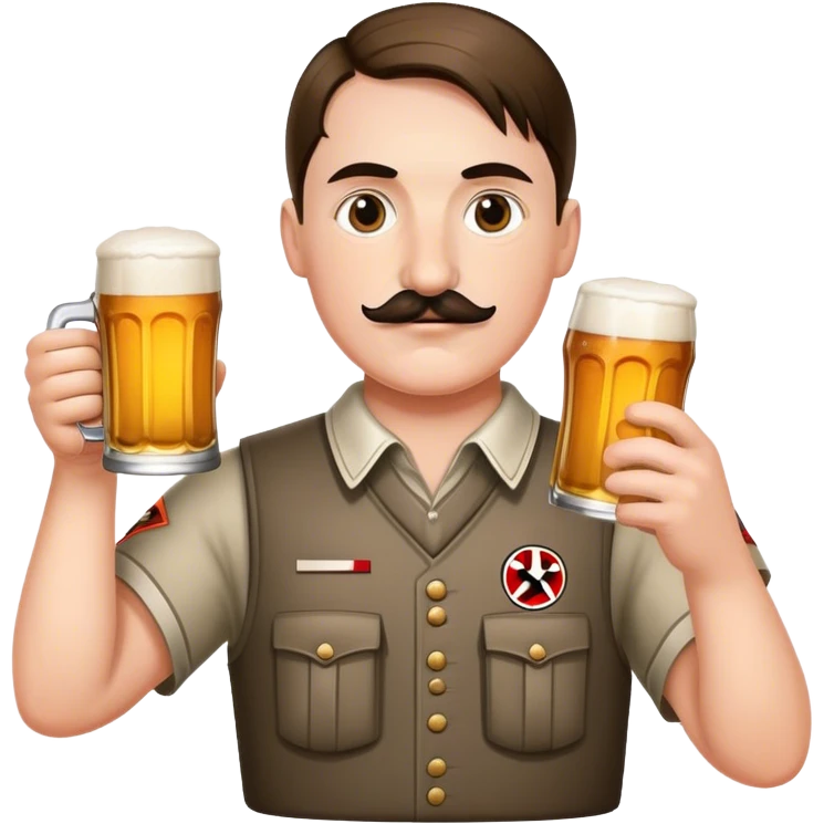 Lacrosse player holding beer and hitler emoji
