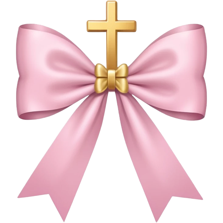 super pale pink bow confetti but the paper confetti are the pale pink bows all spread out with white tiny glitter and then with a cross  emoji