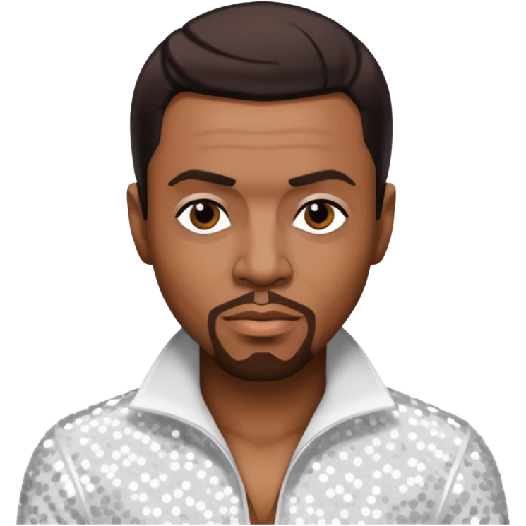 Keith Sweat, R&B Singer (b.1961) with dark brown hair, white sequin outfit emoji
