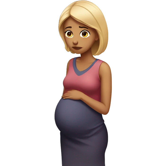 sad pregnant woman emoji
