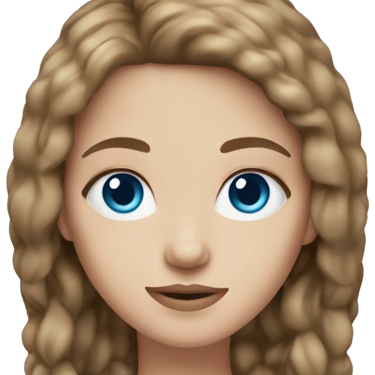 White girl with brown hair and blue eyes emoji