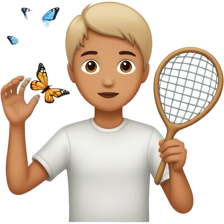 person catching butterflies with a net emoji