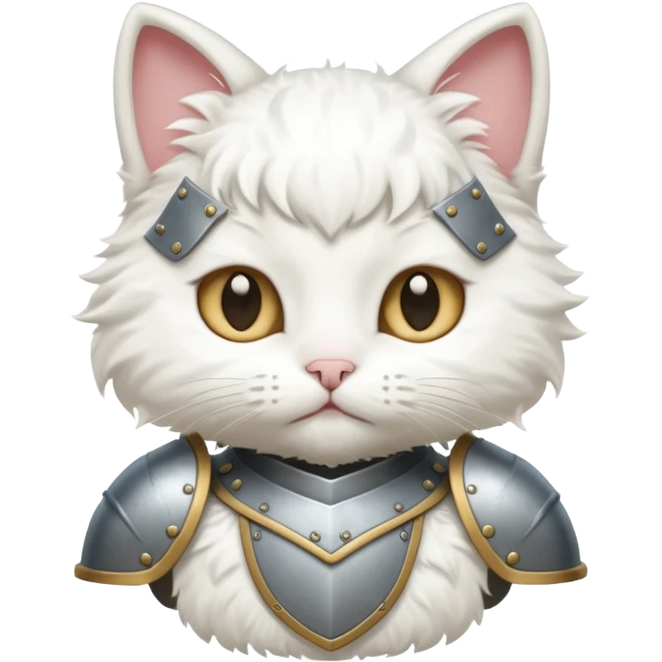 baby white cat armor emoji