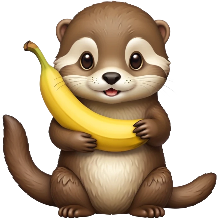 Otter wearing a banana emoji