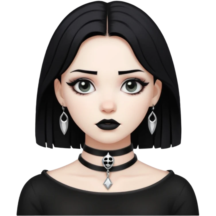 goth black white choker , remove background  emoji