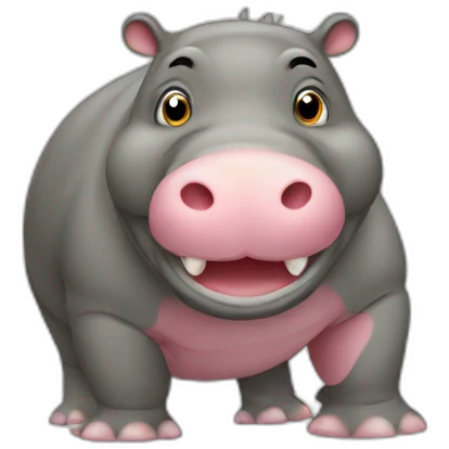 hippopotame avec un flanby emoji