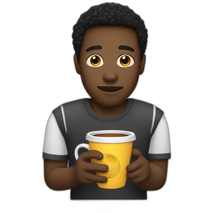 Black Guy with ash cup emoji