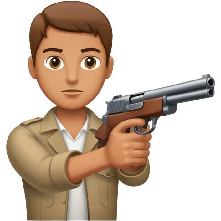 Me shooting a gun emoji