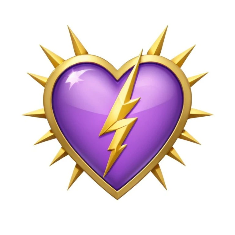 purple heart with a lightning bolt emoji