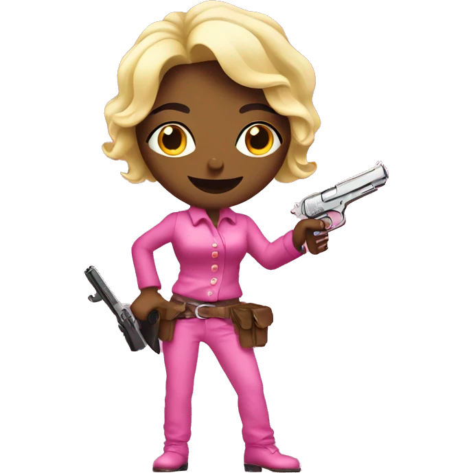 coquette pink woman with a pistol  emoji