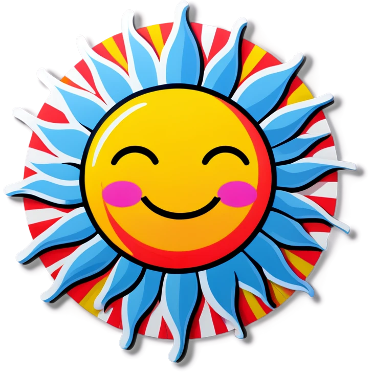 Pop art sun emoji