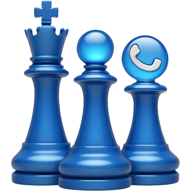 Chess brillent move emoji in blue colour  emoji