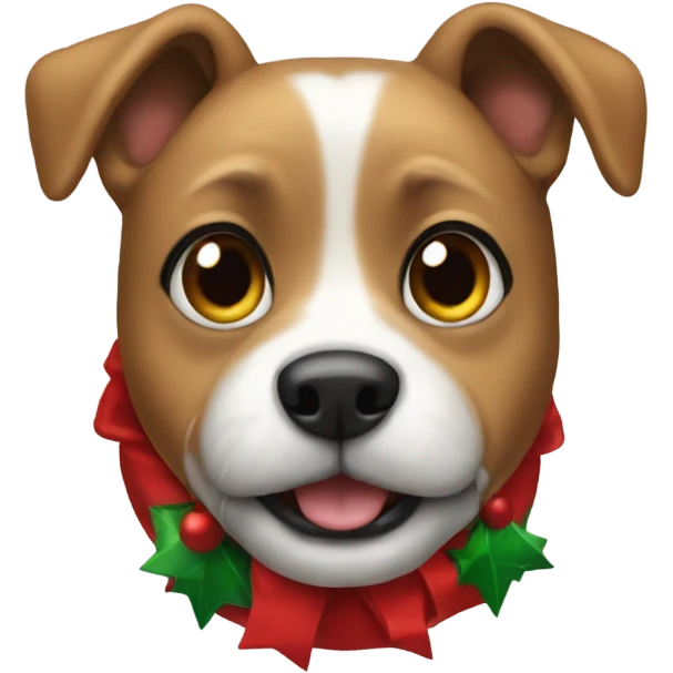 Dog wearing Christmas dress emoji