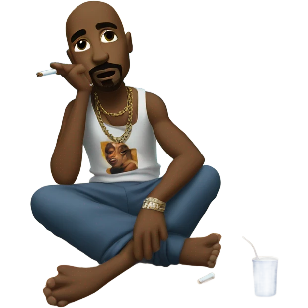 tupac smoking on the beach emoji