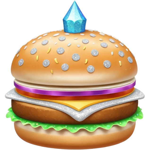glitter white hamburguer emoji