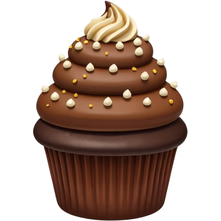 Chocolate dipped cupcake with hazelnut  emoji