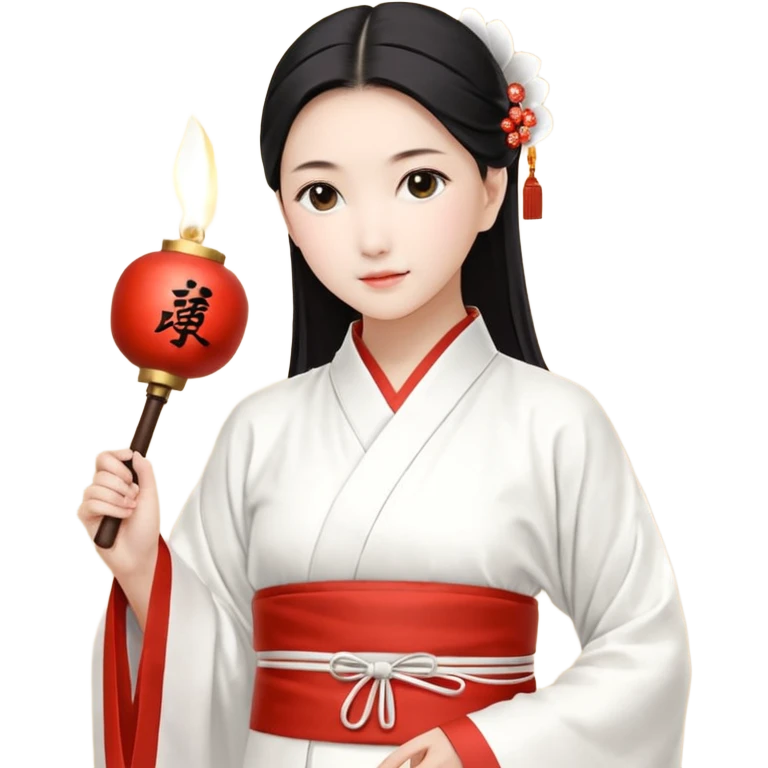 一个女人大头穿着裙子，表情不开心，手势做交叉摆手的姿势 emoji