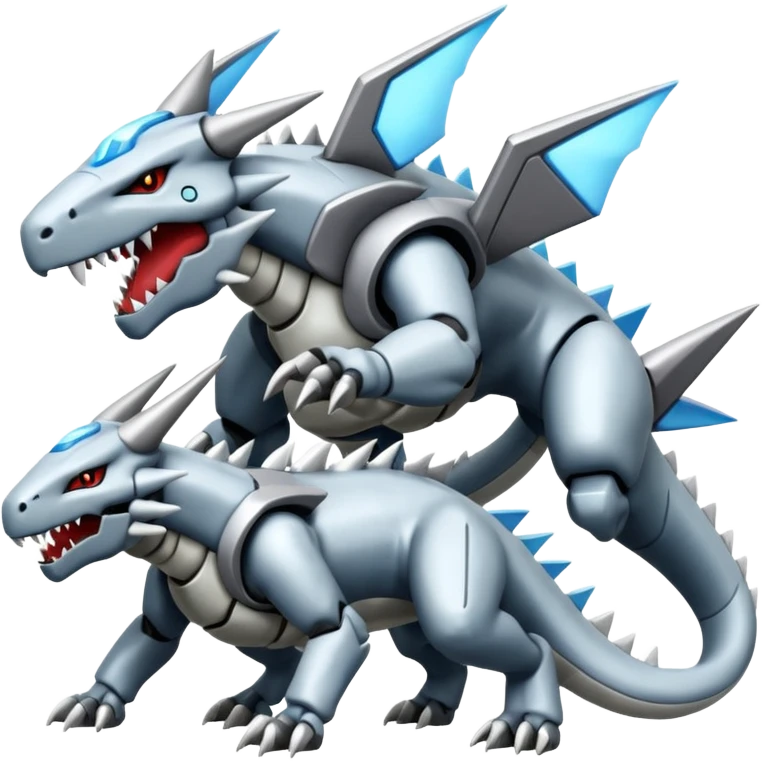 Futuristic Reshiram-Kyurem-Steelix-Aggron-Genesect-fusion emoji