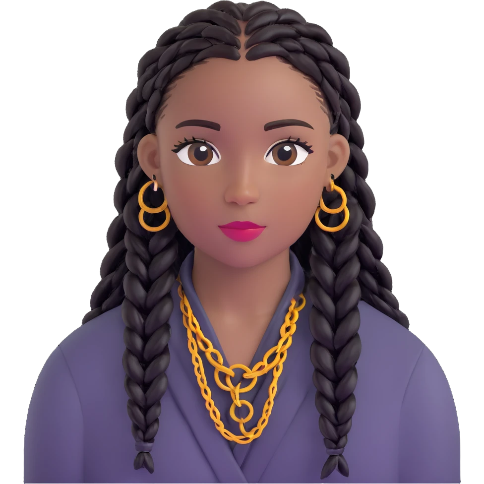 black box braids with decorative rings emoji