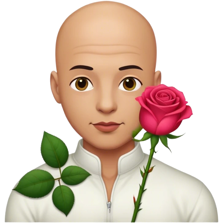 Rose from a bald guy emoji
