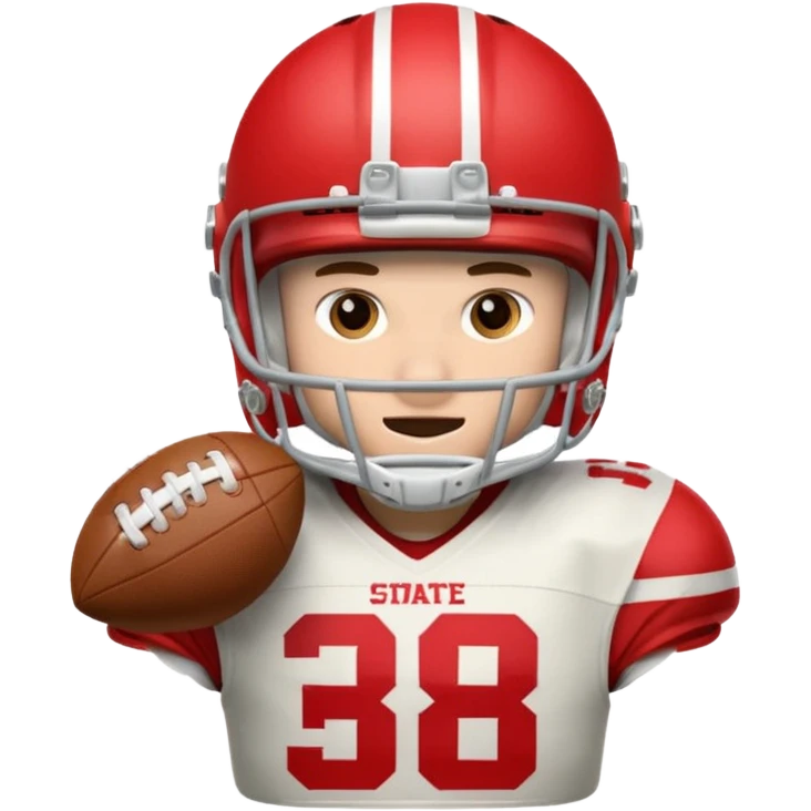 White nc state football player scoring a touchdown emoji