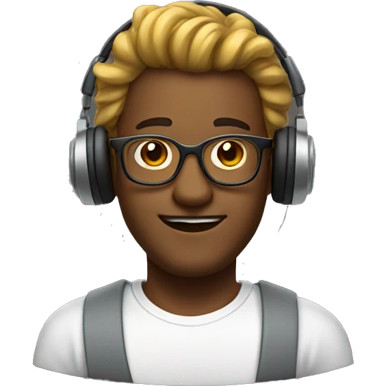 god with headphones, glasses emoji