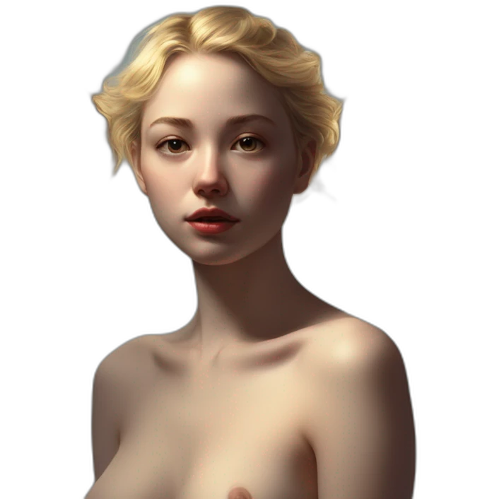 young woman,-bare-tits,-wings,bathed-in-shadows,-fov-90-degrees,-short-lighting,-l-usm,-cold-colors,-gilded-technique,-extremely-hyper-aesthetic,-absurdres emoji