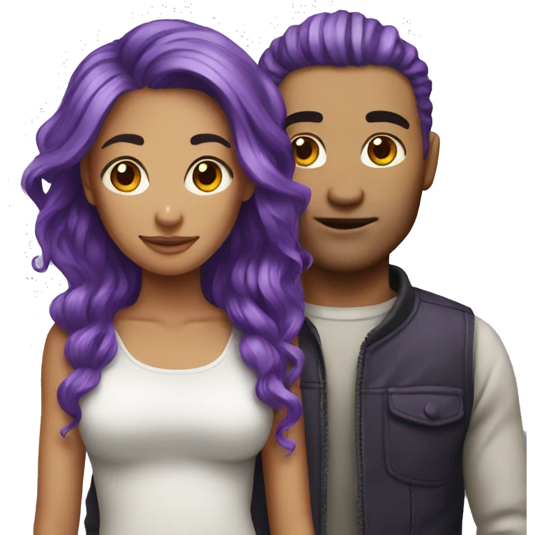 purple hair couple emoji