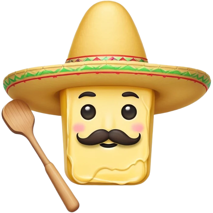Stick of butter with mustache wearing a sombrero  emoji