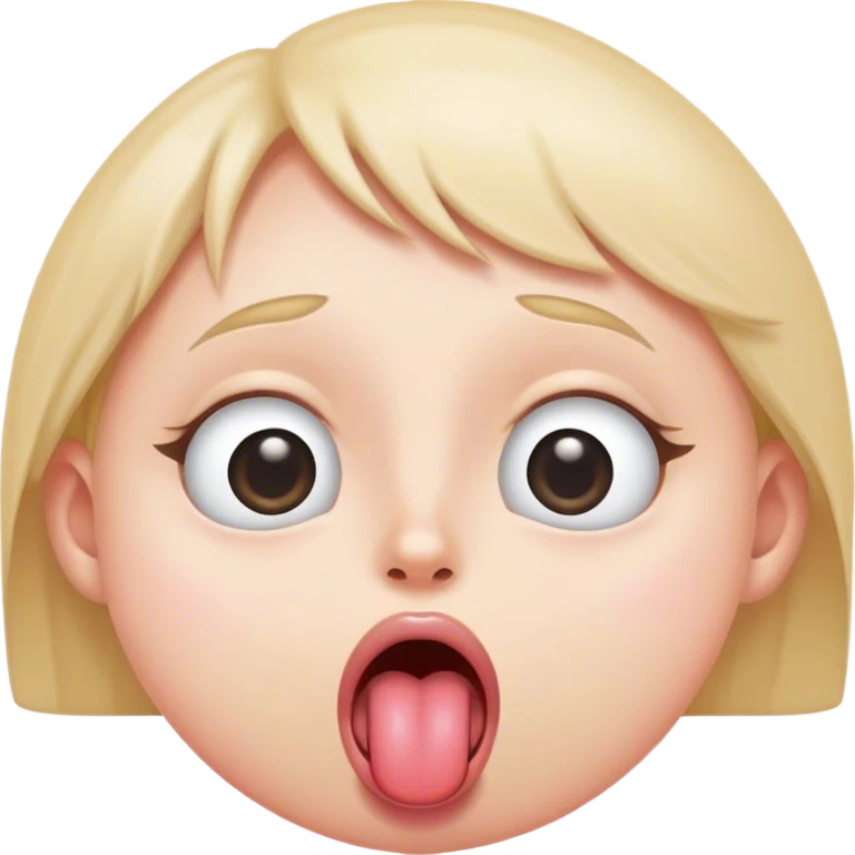 wide eyes and tongue sticking out emoji