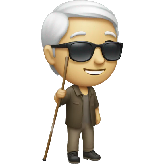 blind man with blind pole emoji