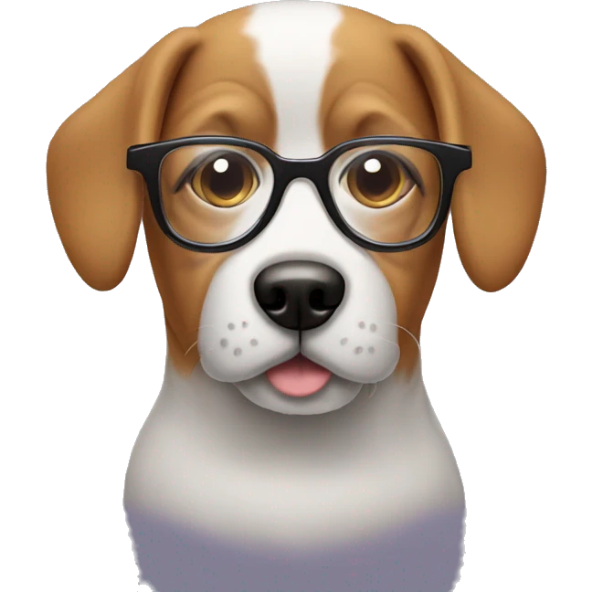 Dog wearing glasses emoji
