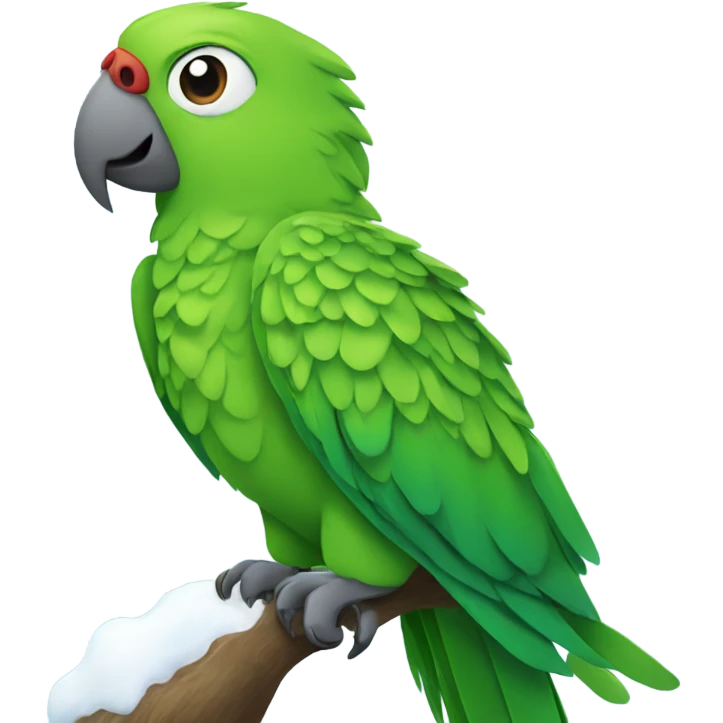 Green parrot in the snow emoji