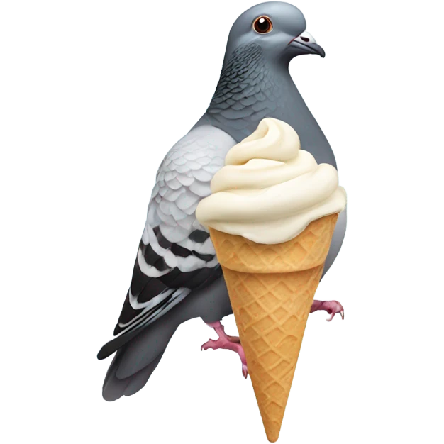 Pigeon eating ice cream  emoji