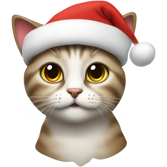 Cat wearing a Santa hat emoji