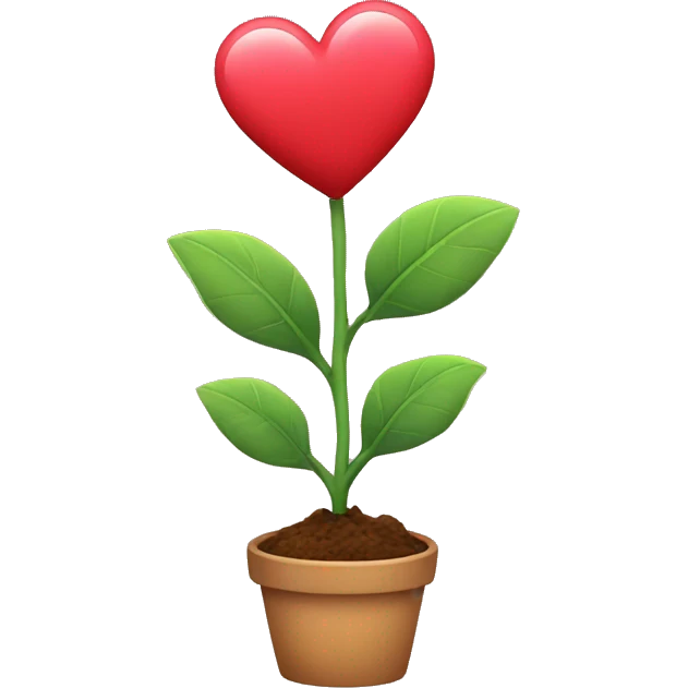 plant with hearts emoji