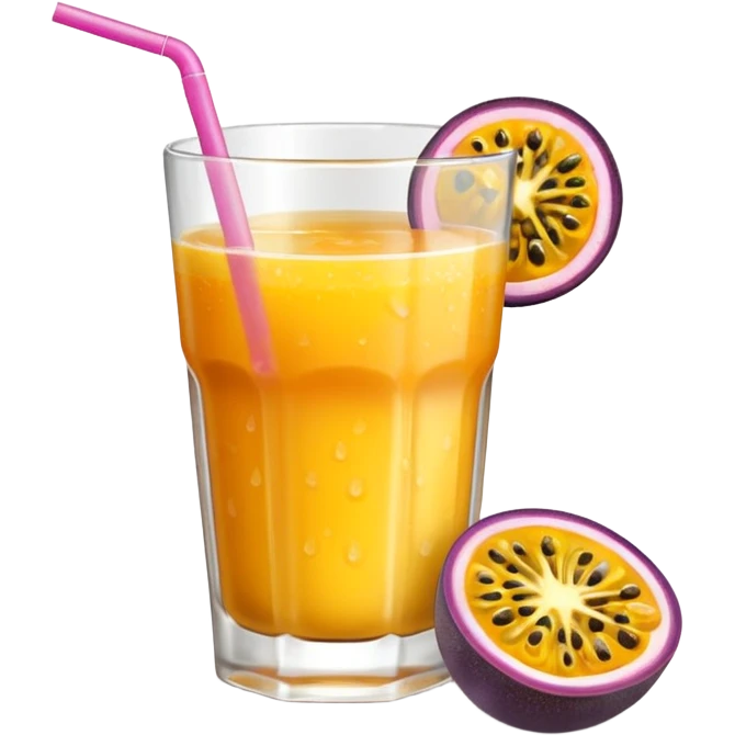passionfruit & mango drink in glass emoji