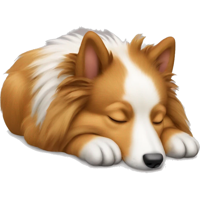 sleeping shetland sheepdog emoji