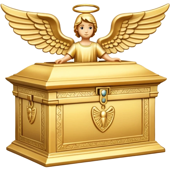 the Ark of the Covenant, stylized gold box with angel figures emoji