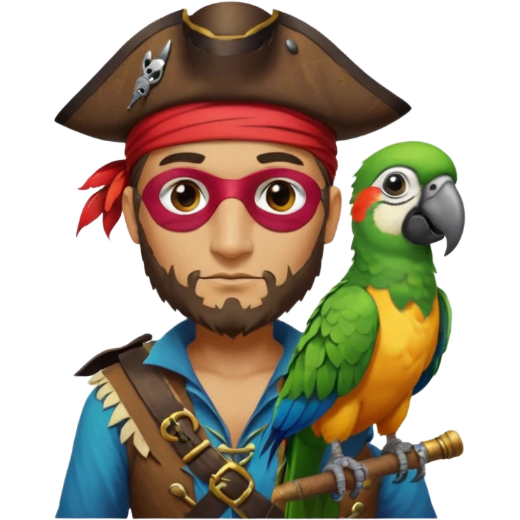 pirate and parrot emoji