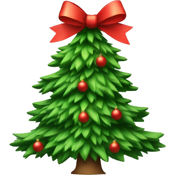 Christmas tree with a red bow emoji