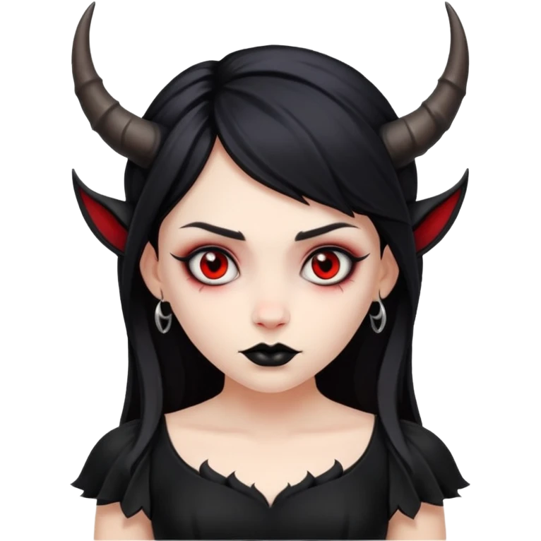 girl with evil horns and black dress emoji