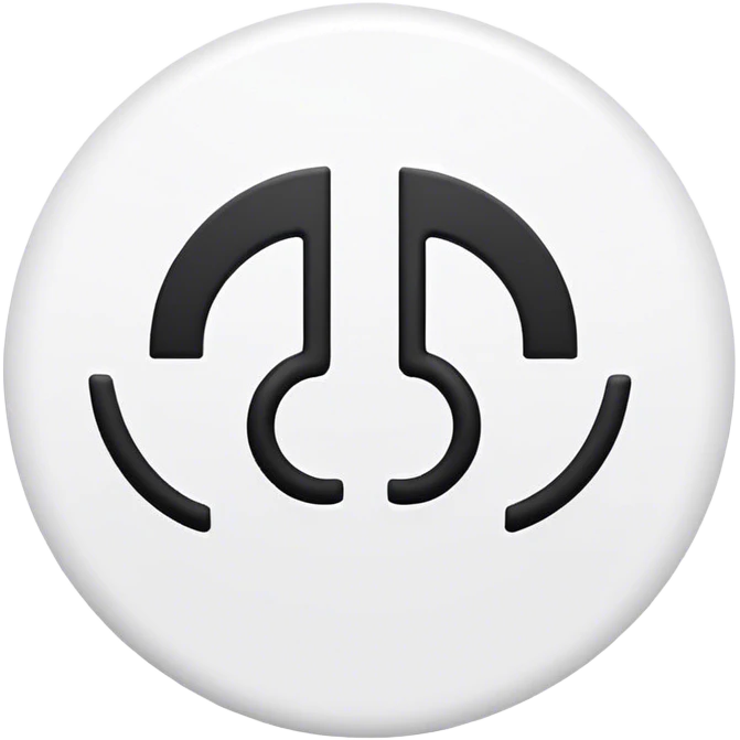 Design a minimalist black-and-white emoji-style logo for 'Harmony UI,' a UI component library for the Symfony ecosystem. The logo should be sleek, modern, and professional, emphasizing simplicity and harmony. Use clean lines, geometric shapes, and subtle UI element references (such as buttons or sliders) to represent the library's purpose. The design should feel elegant and balanced, aligning with Symfony’s aesthetic while maintaining a unique identity emoji