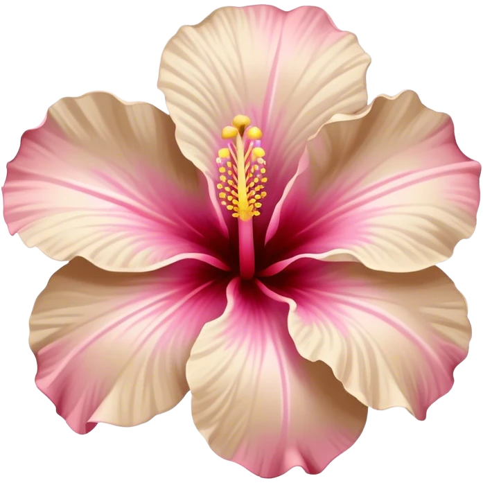 beige hibiscus with light pink in the middle emoji