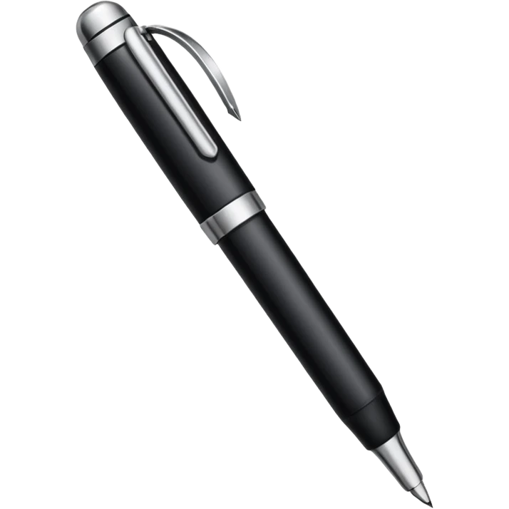 A pen emoji, with a black ink color, sleek design. emoji