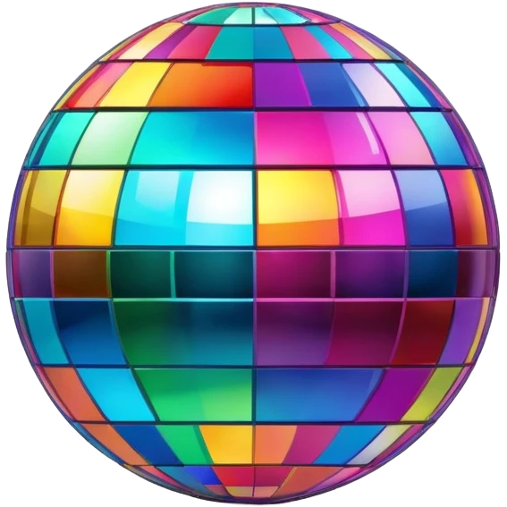 shiny disco ball with colorful reflections emoji